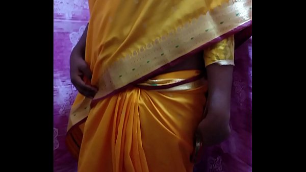 Desi Hot Wife Stripping In Yellow Saree 