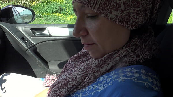 this naughty Muslim milf doesn't mind having car sex with strangers for money  