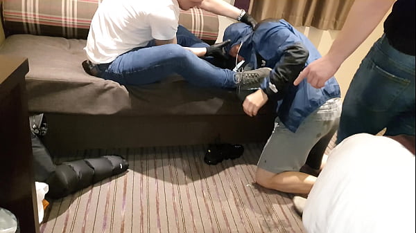 slave gets to worship trainers  