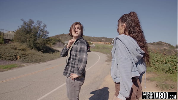 Busty mature MILF robs a mansion and has a threesome with two teens in there 