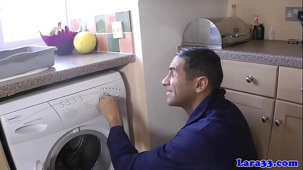 Stockinged english cougar fucking plumber