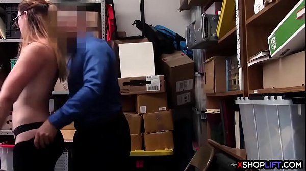 Nerdy teen thief gets filled with sticky cum in her mouth