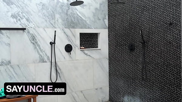 House Tour Turns Into Shower Fuck Between Horny Twink and His Hot Step Dad  