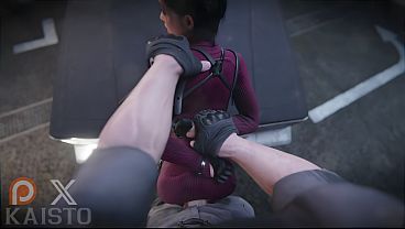 Ada Wong from Resident Evil gets fucked on top of a police car.  