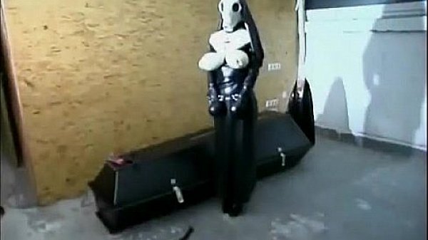 Busty girl in latex masturbating