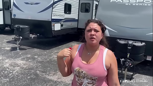 La Paisa fucks salesman for RV and gets free down payment