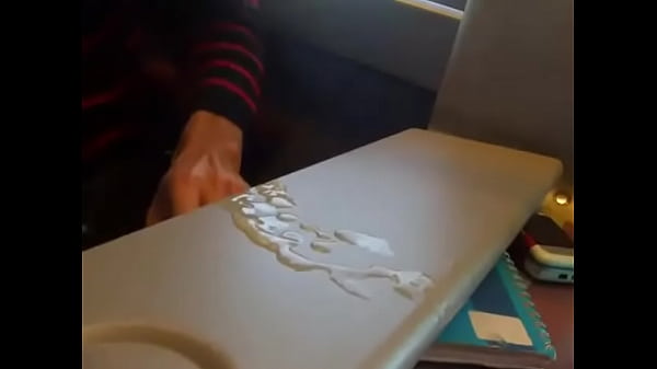 amateur cumming a lot on the train