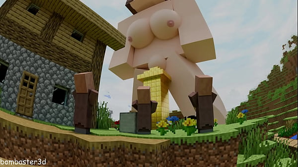 Villagers build giant dick with cum system for giant Jenny
