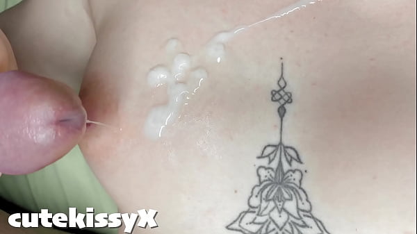 Small tits receive big cumshot!