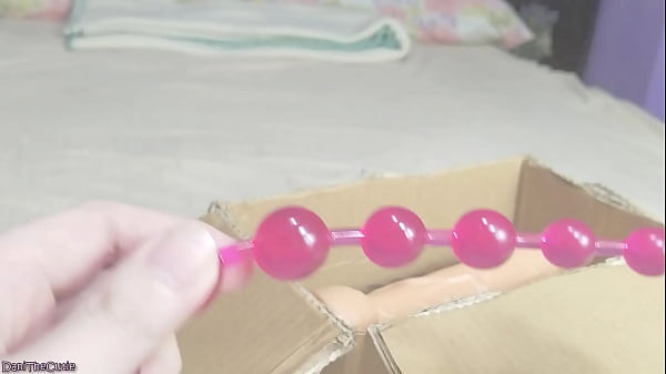 Cute tranny DaniTheCutie tries using "traditional" anal beads on her pretty lil butt