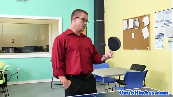 Office stud buttfucked after table tennis  