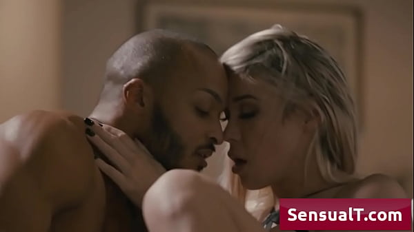 Watch this blondie TS in sexy black lingerie banged from behind 