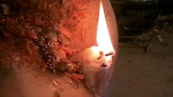 Bizarre blondes self tormenting hot waxing and kinky Crystel Lei harsh punishmen