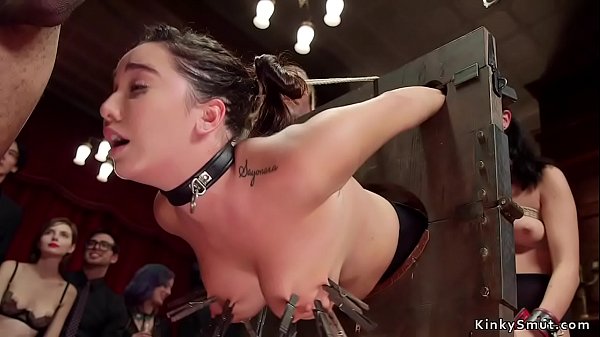 Hot slaves got ass to mouth by huge black cock in the upper floor bdsm orgy 