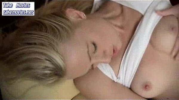 Adorable blonde with small tits masturbate