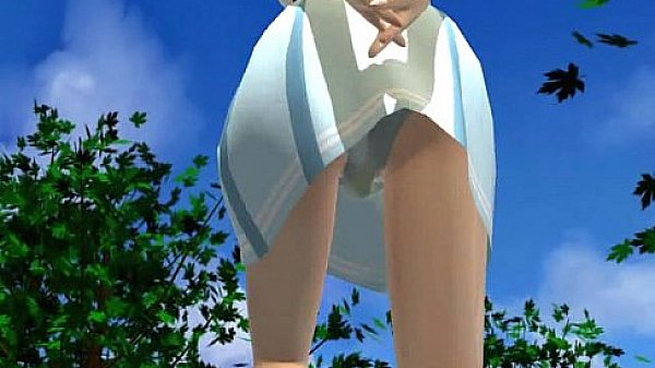 Innocent hentai slut sucking cock outdoors