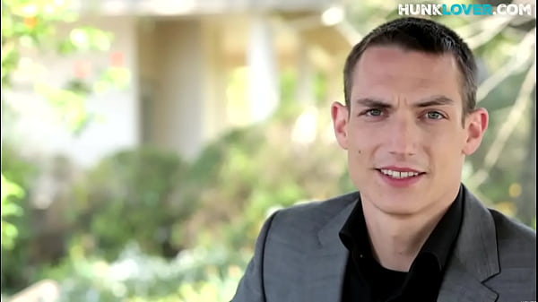 Athletic newbie sprays cum after tugging shaved dick