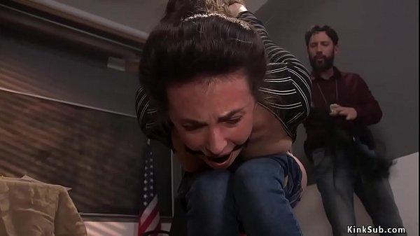 Dirty detective Tommy binds hot ass evidence clerk Casey Calvert in strappado and fingers her cunt then with big cock pounds her ass