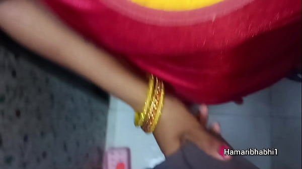 Indian wife bathing.