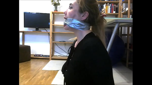 UK Adult Star Misha Mayfair Heavily Muzzled With Duct Tape, Sockgag And Pantygag!