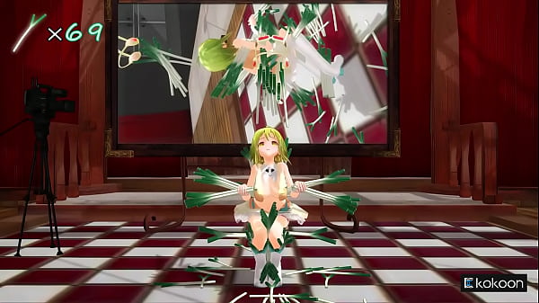 Anime Girl Dance Challenge Holding Green Onions - MMD by Tarako 
