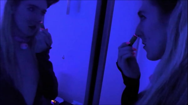 UV catwoman Jenby licks cream from her tits and humps a balloon to orgasm 