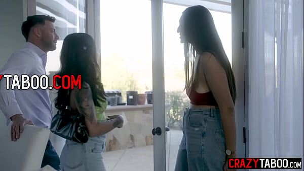 Two hot babes shared big cock and big dick guy banged hot big ass MILF and petite Asian  