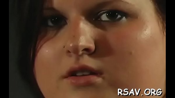 Strapped vagina gets pinched