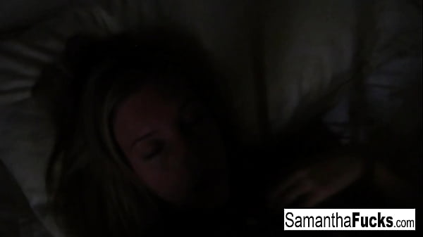 Blonde babe films herself