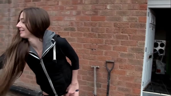 Slim long haired brunette amateur teen pissing in public places 