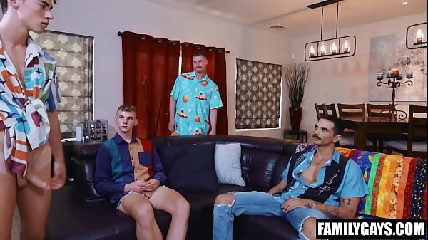 Step uncles and stepnephews fuck in foursome on holiday | fucked up family 