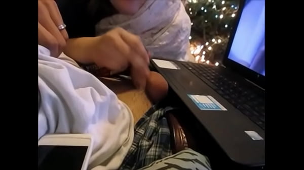 Wife Depthroat Husband Dick & Swallow Mouth full Of Cum While Watching Porn