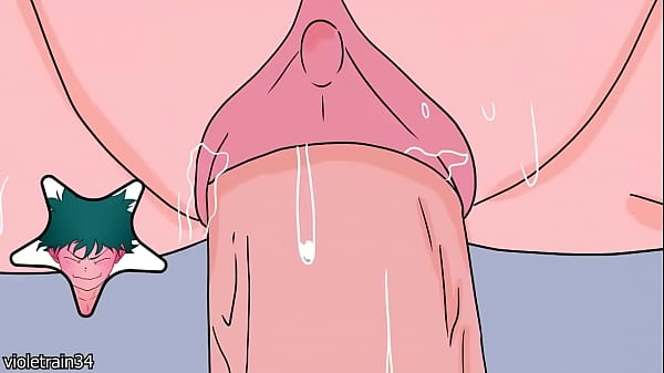 Uraraka has big tits and Deku grabs them while they fuck  