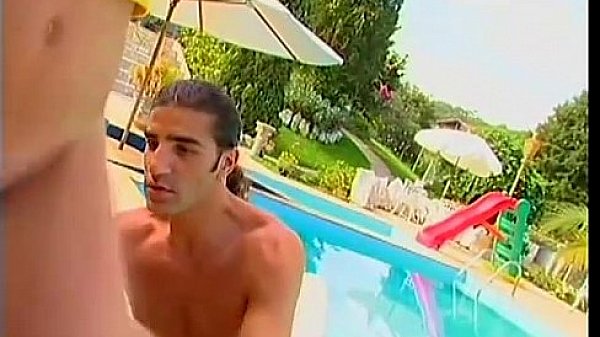 Horny teen swallows cum after a swim