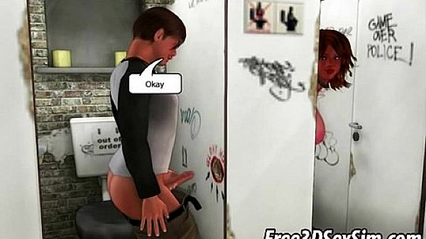 Foxy 3D babe having some fun while at a gloryhole