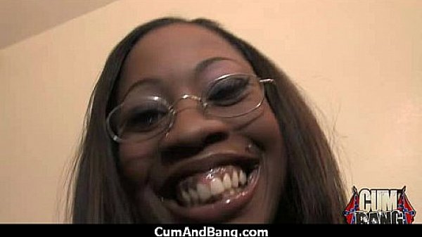 Black slut used for blowjobs by a group of white men 26