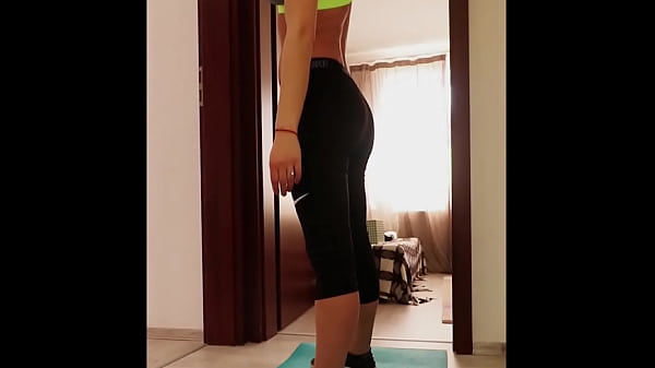 Home quarantine. Wife get fucked between her yoga  exercises. Amateur sex