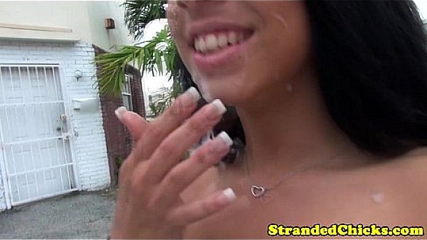 Hitching latina slut sucks drivers dick