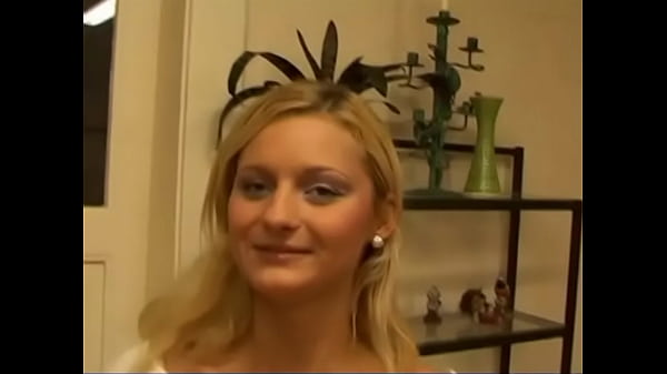 Blonde Jenny Tay gets on her knees and licks a throbbing shaft  