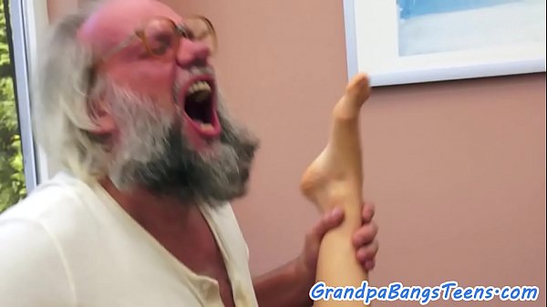 Cute eurobabe fucked and creampied by grandpa