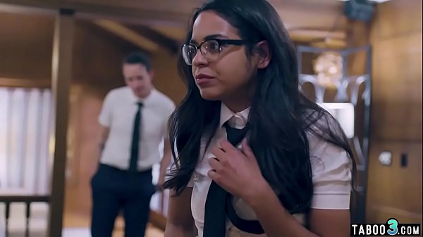 Shy petite teen lured into rough fucking by perv stepsibs  