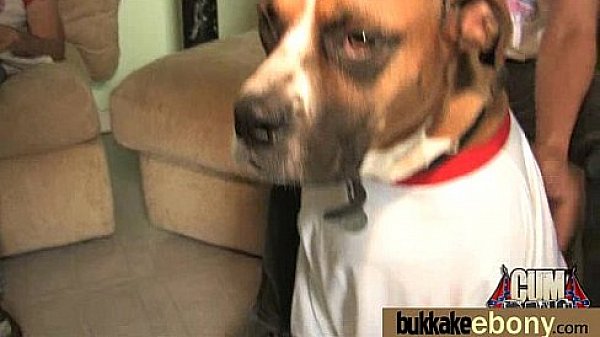 Ebony girl gang banged and covered in cum 20