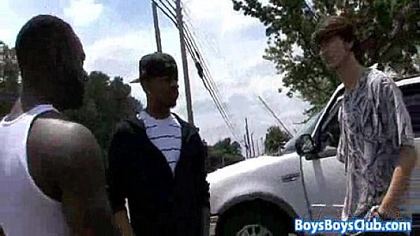 Huge black stud breeding white gay muscular guy 22