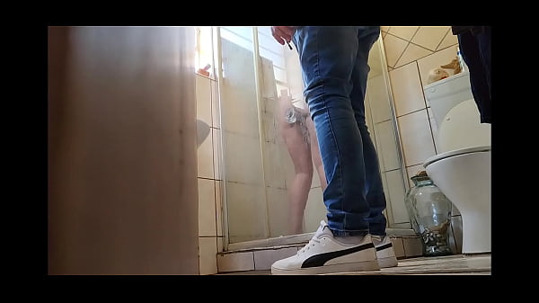 Caught my stepmom masturbating with her glass dildo in the shower