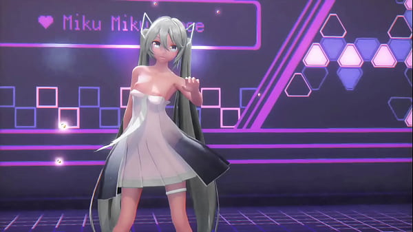 Hatsune Miku Cynical Night Plan Undress Dance Hentai Small Tits MMD 3D White Hair (CLIP)