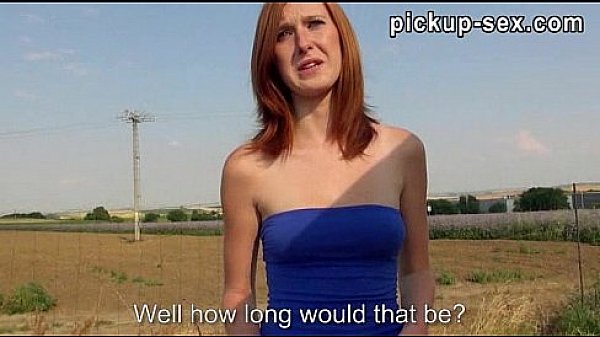 Redhead chick Linda Sweet paid for sex in an open fields