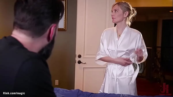 Corporate blonde Mona Wales whips gagged stepsister Ashley Lane in bathroom then sells her to big dick lawyer Tommy who fucks her in bondage threesome