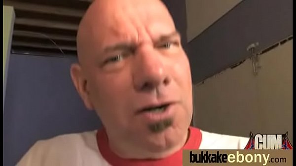 Huge cocks cover their black face in cum 29