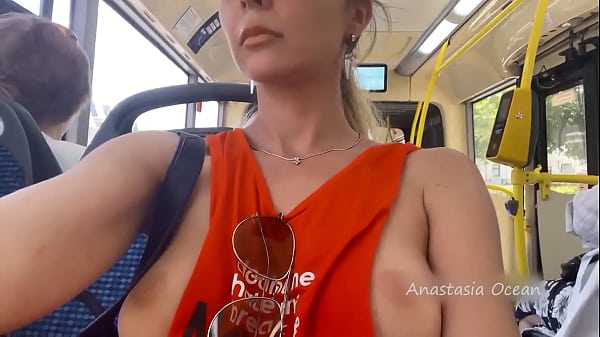 Anastasia Ocean. walk in sexy t-shirt. flashing outside.  