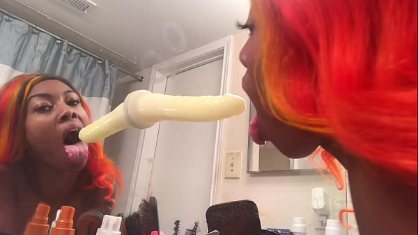 practicing how to take a white cock down my throat